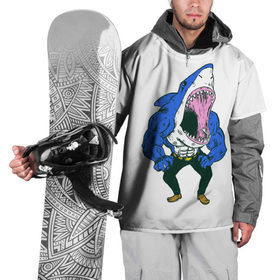 Накидка на куртку 3D с принтом Акула-Мен в Санкт-Петербурге, 100% полиэстер |  | Тематика изображения на принте: 