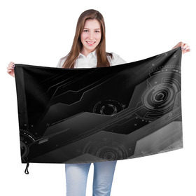 Флаг 3D с принтом Tehnology future в Санкт-Петербурге, 100% полиэстер | плотность ткани — 95 г/м2, размер — 67 х 109 см. Принт наносится с одной стороны | hi tech | technolog | technology | компьютер | микросхема