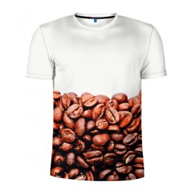 Мужская футболка 3D спортивная с принтом coffee в Санкт-Петербурге, 100% полиэстер с улучшенными характеристиками | приталенный силуэт, круглая горловина, широкие плечи, сужается к линии бедра | 3d | beans | coffee | еда | зерна | кофе | напиток | природа | текстуры