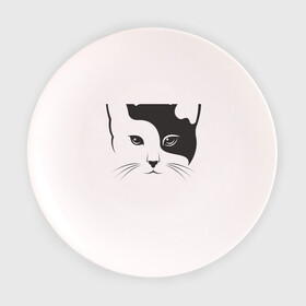 Тарелка 3D с принтом Кисонька в Санкт-Петербурге, фарфор | диаметр - 210 мм
диаметр для нанесения принта - 120 мм | абстракция | белое | инь ян | инь янь | киса | кисонька | котик | кошак | кошка | чёрно белая | черное