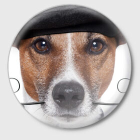 Значок с принтом Джек рассел - мексиканец в Санкт-Петербурге,  металл | круглая форма, металлическая застежка в виде булавки | джек | любимец | пес | песик | питомец | рассел | собака | собаки | собачка | терьер