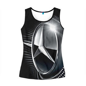 Женская майка 3D с принтом Mercedes-Benz в Санкт-Петербурге, 100% полиэстер | круглая горловина, прямой силуэт, длина до линии бедра | car | germany | logo | make | mercedes benz | автомобиль | германия | логотип | марка | мерседес бенц