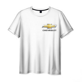 Мужская футболка 3D с принтом Chevrolet в Санкт-Петербурге, 100% полиэфир | прямой крой, круглый вырез горловины, длина до линии бедер | brand | car | chevrolet | logo | usa | автомобиль | логотип | марка | сша | шевроле