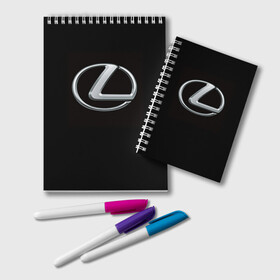 Блокнот с принтом Lexus в Санкт-Петербурге, 100% бумага | 48 листов, плотность листов — 60 г/м2, плотность картонной обложки — 250 г/м2. Листы скреплены удобной пружинной спиралью. Цвет линий — светло-серый
 | brand | car | japan | lexus | logo | toyota motor | автомобиль | лексус | логотип | марка | япония