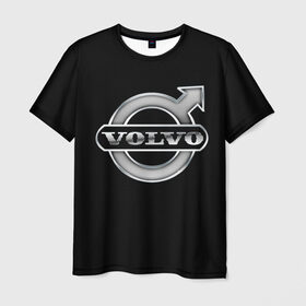 Мужская футболка 3D с принтом Volvo в Санкт-Петербурге, 100% полиэфир | прямой крой, круглый вырез горловины, длина до линии бедер | Тематика изображения на принте: brand | car | logo | sweden | volvo | автомобиль | вольво | логотип | марка | швеция