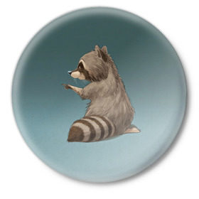 Значок с принтом There в Санкт-Петербурге,  металл | круглая форма, металлическая застежка в виде булавки | raccoon | енот