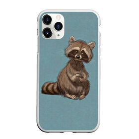 Чехол для iPhone 11 Pro Max матовый с принтом Raccoon в Санкт-Петербурге, Силикон |  | raccoon | енот