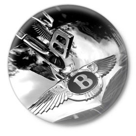 Значок с принтом Bentley в Санкт-Петербурге,  металл | круглая форма, металлическая застежка в виде булавки | Тематика изображения на принте: bentley | brand | britain | car | elite | expensive | limited | logo | mtorz | автомобиль | британия | бэнтли | дорогой | лимитед | логотип | марка | мторз | элитный