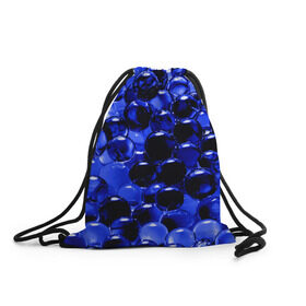 Рюкзак-мешок 3D с принтом Шарики в Санкт-Петербурге, 100% полиэстер | плотность ткани — 200 г/м2, размер — 35 х 45 см; лямки — толстые шнурки, застежка на шнуровке, без карманов и подкладки | марблс | синий | стекло | фото