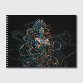 Альбом для рисования с принтом Meshuggah в Санкт-Петербурге, 100% бумага
 | матовая бумага, плотность 200 мг. | Тематика изображения на принте: meshuggah | метал | рок