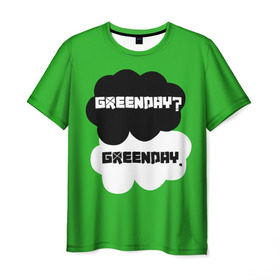 Мужская футболка 3D с принтом Green day в Санкт-Петербурге, 100% полиэфир | прямой крой, круглый вырез горловины, длина до линии бедер | Тематика изображения на принте: green day | грин дей | зеленый день