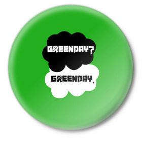 Значок с принтом Green day в Санкт-Петербурге,  металл | круглая форма, металлическая застежка в виде булавки | green day | грин дей | зеленый день