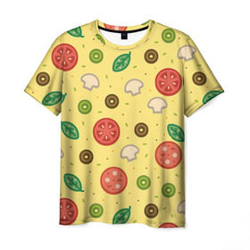 Мужская футболка 3D с принтом Pizza в Санкт-Петербурге, 100% полиэфир | прямой крой, круглый вырез горловины, длина до линии бедер | hipster | pizza | swag | еда | пицца | свэг | хипстер