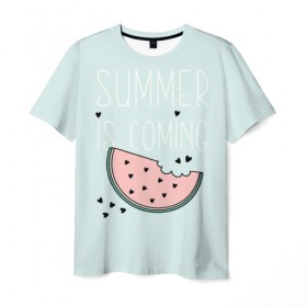 Мужская футболка 3D с принтом Summer в Санкт-Петербурге, 100% полиэфир | прямой крой, круглый вырез горловины, длина до линии бедер | hipster | swag | vegan | vegetarian | веган | вегетарианство | еда | свэг | хипстер