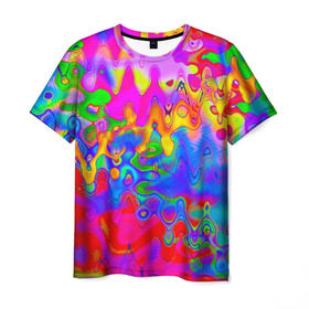 Мужская футболка 3D с принтом Разноцвет в Санкт-Петербурге, 100% полиэфир | прямой крой, круглый вырез горловины, длина до линии бедер | 