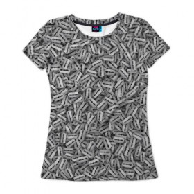 Женская футболка 3D с принтом Бритвы в Санкт-Петербурге, 100% полиэфир ( синтетическое хлопкоподобное полотно) | прямой крой, круглый вырез горловины, длина до линии бедер | борода | бритва | бритье | лезвие | металл | паттрен | серый | текстура