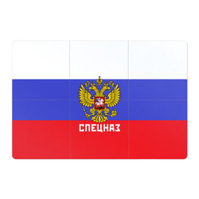 Магнитный плакат 3Х2 с принтом Спецназ, герб и флаг России в Санкт-Петербурге, Полимерный материал с магнитным слоем | 6 деталей размером 9*9 см | орел | отряд | рф | специального назначения | триколор