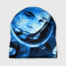 Шапка 3D с принтом Гагарин в Санкт-Петербурге, 100% полиэстер | универсальный размер, печать по всей поверхности изделия | 3d | арт | гагарин | другие | космонавт | космонавтики | космос | полигоны | прикольные | текстуры | яркие