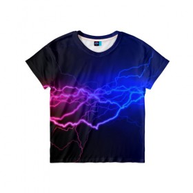 Детская футболка 3D с принтом Столкновение энергии в Санкт-Петербурге, 100% гипоаллергенный полиэфир | прямой крой, круглый вырез горловины, длина до линии бедер, чуть спущенное плечо, ткань немного тянется | Тематика изображения на принте: молния | разряд | электричество | яркий