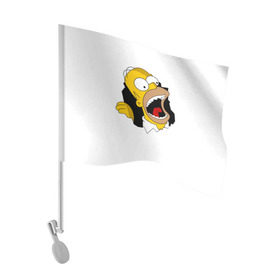 Флаг для автомобиля с принтом The Simpsons в Санкт-Петербурге, 100% полиэстер | Размер: 30*21 см | гомер | крик | симпсоны | спрингфилд