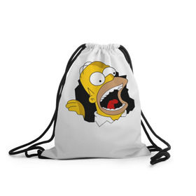Рюкзак-мешок 3D с принтом The Simpsons в Санкт-Петербурге, 100% полиэстер | плотность ткани — 200 г/м2, размер — 35 х 45 см; лямки — толстые шнурки, застежка на шнуровке, без карманов и подкладки | гомер | крик | симпсоны | спрингфилд