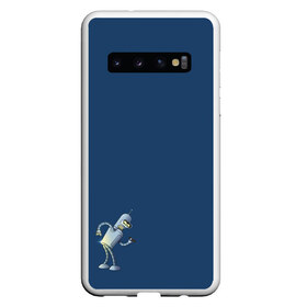 Чехол для Samsung Galaxy S10 с принтом bender F в Санкт-Петербурге, Силикон | Область печати: задняя сторона чехла, без боковых панелей | Тематика изображения на принте: bender | futurama | planet express | бендер | блестящий | робот | футурама