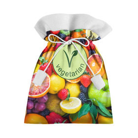 Подарочный 3D мешок с принтом Vegetarian в Санкт-Петербурге, 100% полиэстер | Размер: 29*39 см | fruits | vegan | vegetables | vegetarian | веган | вегетарианство | еда | овощи | фрукты
