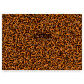 Поздравительная открытка с принтом The Prodigy в Санкт-Петербурге, 100% бумага | плотность бумаги 280 г/м2, матовая, на обратной стороне линовка и место для марки
 | Тематика изображения на принте: муравей | оранжевый | панк | паттерн | продиджи | рейв | текстура | техно