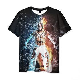 Мужская футболка 3D с принтом Рей Мистерио в Санкт-Петербурге, 100% полиэфир | прямой крой, круглый вырез горловины, длина до линии бедер | wrestling