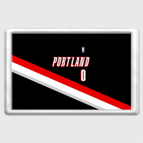 Магнит 45*70 с принтом Форма Portland Trail Blazers чёрная в Санкт-Петербурге, Пластик | Размер: 78*52 мм; Размер печати: 70*45 | Тематика изображения на принте: nba