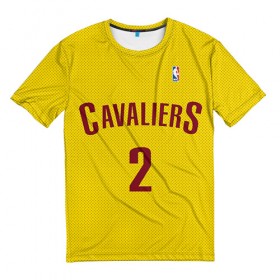 Мужская футболка 3D с принтом Форма Cavaliers Cleveland жёлтая в Санкт-Петербурге, 100% полиэфир | прямой крой, круглый вырез горловины, длина до линии бедер | nba