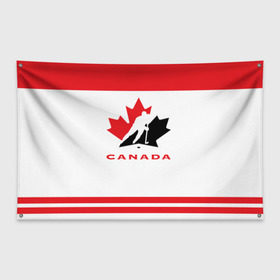 Флаг-баннер с принтом TEAM CANADA в Санкт-Петербурге, 100% полиэстер | размер 67 х 109 см, плотность ткани — 95 г/м2; по краям флага есть четыре люверса для крепления | 2017 | canada | team | teamcanada | канада | мира | россия | хоккей | чемпионат | чм2017