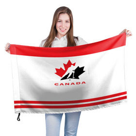 Флаг 3D с принтом TEAM CANADA в Санкт-Петербурге, 100% полиэстер | плотность ткани — 95 г/м2, размер — 67 х 109 см. Принт наносится с одной стороны | 2017 | canada | team | teamcanada | канада | мира | россия | хоккей | чемпионат | чм2017