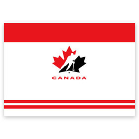 Поздравительная открытка с принтом TEAM CANADA в Санкт-Петербурге, 100% бумага | плотность бумаги 280 г/м2, матовая, на обратной стороне линовка и место для марки
 | Тематика изображения на принте: 2017 | canada | team | teamcanada | канада | мира | россия | хоккей | чемпионат | чм2017