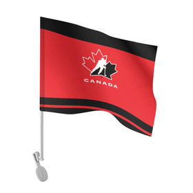 Флаг для автомобиля с принтом TEAM CANADA в Санкт-Петербурге, 100% полиэстер | Размер: 30*21 см | 2017 | canada | hochey | team | teamcanada | канада | мира | россия | хоккей | чемпионат | чм2017