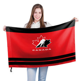 Флаг 3D с принтом TEAM CANADA в Санкт-Петербурге, 100% полиэстер | плотность ткани — 95 г/м2, размер — 67 х 109 см. Принт наносится с одной стороны | 2017 | canada | hochey | team | teamcanada | канада | мира | россия | хоккей | чемпионат | чм2017