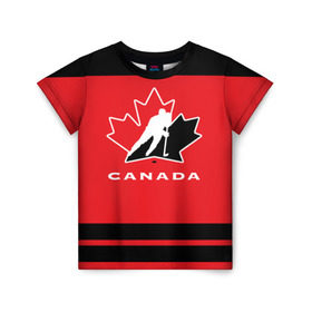 Детская футболка 3D с принтом TEAM CANADA в Санкт-Петербурге, 100% гипоаллергенный полиэфир | прямой крой, круглый вырез горловины, длина до линии бедер, чуть спущенное плечо, ткань немного тянется | 2017 | canada | hochey | team | teamcanada | канада | мира | россия | хоккей | чемпионат | чм2017