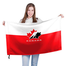Флаг 3D с принтом TEAM CANADA в Санкт-Петербурге, 100% полиэстер | плотность ткани — 95 г/м2, размер — 67 х 109 см. Принт наносится с одной стороны | 2017 | canada | hochey | team | teamcanada | канада | мира | россия | хоккей | чемпионат | чм2017