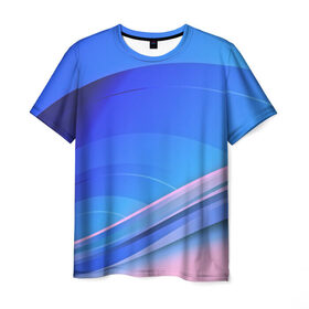 Мужская футболка 3D с принтом Волны материи в Санкт-Петербурге, 100% полиэфир | прямой крой, круглый вырез горловины, длина до линии бедер | 3d | абстракция | волны | другие | краска | линии | оптические | полосы | прикольные | разводы | узоры | фрактал | цветные | яркие