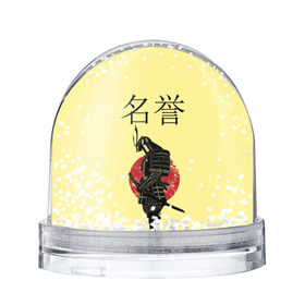 Снежный шар с принтом Японский самурай (честь) в Санкт-Петербурге, Пластик | Изображение внутри шара печатается на глянцевой фотобумаге с двух сторон | meiyo | самурай | япония