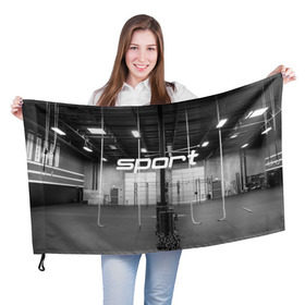 Флаг 3D с принтом Спортзал в Санкт-Петербурге, 100% полиэстер | плотность ткани — 95 г/м2, размер — 67 х 109 см. Принт наносится с одной стороны | crossfit | атлетика | зал | качалка | кроссфит | тренажер | тяжелая | фитнес