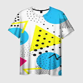 Мужская футболка 3D с принтом Стильная геометрия в Санкт-Петербурге, 100% полиэфир | прямой крой, круглый вырез горловины, длина до линии бедер | 3d | geometry | pop art | triangle | абстракция | другие | поп арт | яркие