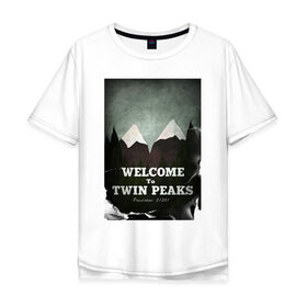 Мужская футболка хлопок Oversize с принтом Twin Peaks в Санкт-Петербурге, 100% хлопок | свободный крой, круглый ворот, “спинка” длиннее передней части | twin peaks | дэвид линч | лес | лора палмер | сова | твин пикс | туман