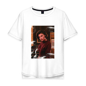 Мужская футболка хлопок Oversize с принтом Twin Peaks в Санкт-Петербурге, 100% хлопок | свободный крой, круглый ворот, “спинка” длиннее передней части | Тематика изображения на принте: twin peaks | дэвид линч | лес | лора палмер | сова | твин пикс | туман