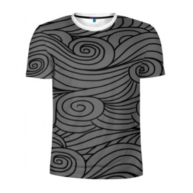 Мужская футболка 3D спортивная с принтом Gray pattern в Санкт-Петербурге, 100% полиэстер с улучшенными характеристиками | приталенный силуэт, круглая горловина, широкие плечи, сужается к линии бедра | Тематика изображения на принте: 