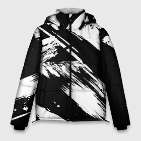 Мужская зимняя куртка 3D с принтом Чёрно-белый в Санкт-Петербурге, верх — 100% полиэстер; подкладка — 100% полиэстер; утеплитель — 100% полиэстер | длина ниже бедра, свободный силуэт Оверсайз. Есть воротник-стойка, отстегивающийся капюшон и ветрозащитная планка. 

Боковые карманы с листочкой на кнопках и внутренний карман на молнии. | watercolor | абстракция красок | акварель | брызги красок | живопись | картина | краска | потертость красок | размытые краски | текстуры | художник | черно белый | яркие | яркие краски