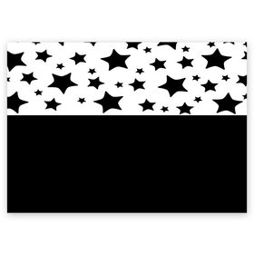 Поздравительная открытка с принтом Stars в Санкт-Петербурге, 100% бумага | плотность бумаги 280 г/м2, матовая, на обратной стороне линовка и место для марки
 | 3d | star | арт | двухцветные | другие | звезды | космос | прикольные | текстуры | черно белые