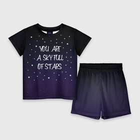Детский костюм с шортами 3D с принтом Sky в Санкт-Петербурге,  |  | chris martin | coldplay | night | sky | stars | звезды | колдплей | крис мартин | небо