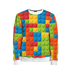 Детский свитшот 3D с принтом Лего в Санкт-Петербурге, 100% полиэстер | свободная посадка, прямой крой, мягкая тканевая резинка на рукавах и понизу свитшота | Тематика изображения на принте: lego | tetris | детальки | лего | разноцветные