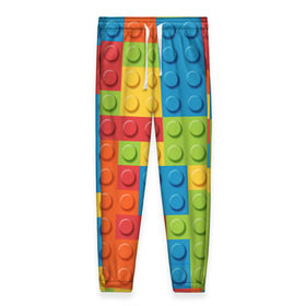 Женские брюки 3D с принтом Лего в Санкт-Петербурге, полиэстер 100% | прямой крой, два кармана без застежек по бокам, с мягкой трикотажной резинкой на поясе и по низу штанин. В поясе для дополнительного комфорта — широкие завязки | lego | tetris | детальки | лего | разноцветные